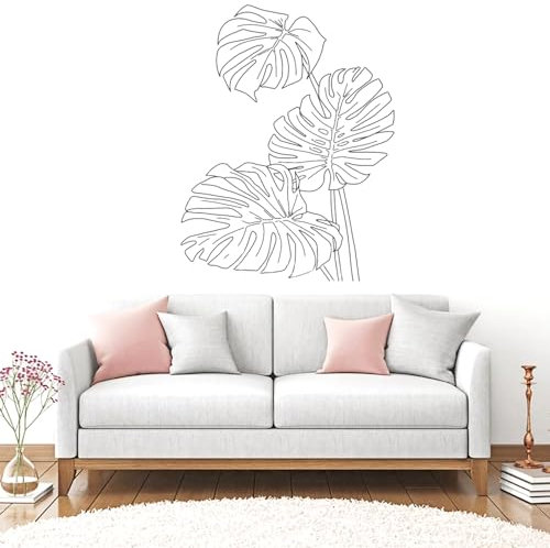 Monstera Tropical Jungle Leaves Wall Decal Monstera Palm Wall Sticker Bedroom Home Living Nursery Home Decor 42x54cm