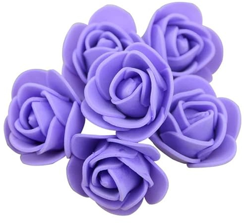 Wisafory Künstliche Rosenköpfe Mini Schaumrosen Künstliche Schaumstoff Rosen Köpfe Foamrosen Dekoblumen Rosenstrauß für Hochzeit Brautstrauß Party Home Deko DIY Valentine's Day Violett 500PCS