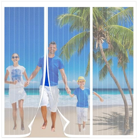 Zanzariera Magnetica,Tenda Zanzariera Porta con Totalmente,Zanzariera Magnetica per Porta,Doppia Apertura Laterale Tenda Zanzariere Magnetiche per Porte Finestre Scorrevole Balcone,Bianco,170x200cm