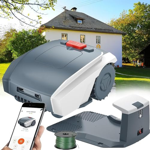 Rasaerba robotizzato 18-RM - Taglia fino a 1.500 mq,Taglio ultra silenzioso,Prato ben curato, Controllo applicazioni Bluetooth,Navigazione assistita GPS,Sensore pioggia e cavo perimetrale