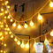 Lezonic 60LED Battery Fairy Lights, 6M Battery Powered String Lights, 8 Lighting Modes Christmas Fairy Lights for Indoor/Outdoor, Bedroom, Party, Christmas Tree Decorations(Warm White)