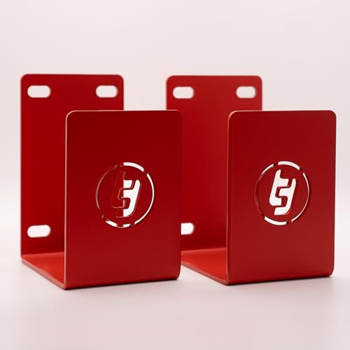 TradeTidy Storage Telescopic Ladder Brackets - Wall Mount, Van Mounts - Ideal for Vans, Garages, Workshops - Made from Steel. (Red)