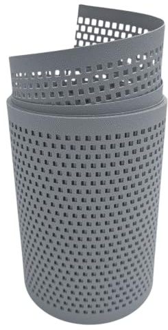 zaun|zu® Premium Sichtschutzstreifen GELOCHT | genarbte Oberfläche | Quadrat Lochmuster | PP für Doppelstabmatten | Sichtschutz Rolle | Polypropylen | Zaunblende | Made in Germany Fenstergrau 2,55m