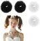 JJUNW 4 Stück Plüsch Scrunchie Haargummi, Weich Pom Pom Stirnbänder Baby Scrunchies Elastisch Haarband Haarschmuck Mädchen Pferdeschwanz Scrunchies für Kinder(Schwarz+Weiß)