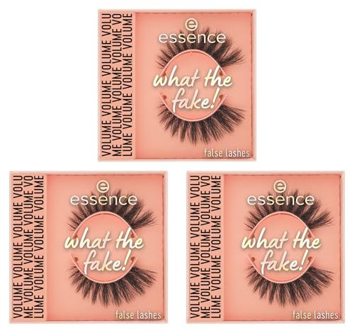 essence what the FAKE! ciglia finte, n. 01, trasparente, effetto ciglia finte, vegano, senza particelle di microplastica, senza nanoparticelle, senza profumo, confezione da 3 (3 x 1 g)