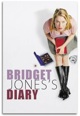 HURRGARS Bridget Jones 's Diary Poster, Wandkunst, Cover, Zimmer, Vintage, ästhetisches Poster, dekoratives Gemälde für Wohnzimmer, Schlafzimmer, elegantes Poster, 30 x 45 cm, ungerahmter Stil