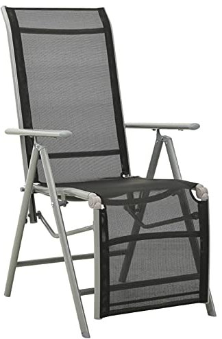 Aluminium Liegestuhl mit Textilene Silber Liegestuhl für Outdoor Terrasse Terrasse Hof Outdoor Möbel für Zuhause Esszimmer Bequeme Sitzgelegenheit für Garten Entspannung