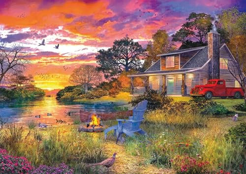 AveJoys Puzzle für Erwachsene 1000 Teile Das Cottage am Sunset Lake 70 x 50 cm Puzzles für Erwachsene Pädagogisches Spiel Herausforderung Spielzeug 1000 Teile Puzzles für Erwachsene Kinder