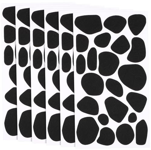Angoily 6 Blätter Klebefilz Aufkleber Für Kleinkinder Kuhdekoration Aufkleber Mit Kuhmuster Diy Supplies Schulaufkleber Kuhflecken Unregelmäßige Schwarze Filzaufkleber Gefühlt Black