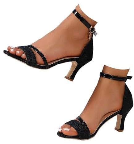 Women's Low Heel Bridal Wedding Shoes Prom Evening Party Occasion Heeled Open Toe Strappy Bridesmaid Dress Wide Fit Sandals Women Fish Mouth Line Strap Ankle Strap Sandal Medium Heel Sandals Comfy