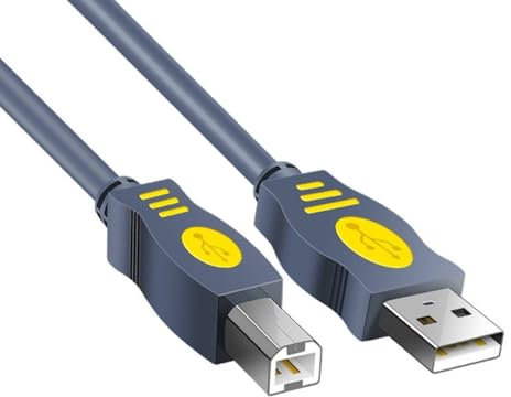 Cable de impresora USB 2.0 a tipo B, transferencia de datos de alta velocidad con núcleos de ferrita integrados para reducción de interferencias
