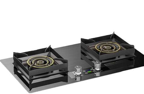 THEGA Cucina A Gas Propano A 2 Fuochi - Cucina A Gas in Acciaio al Titanio da 8,5 KW, Temporizzazione di 180 Minuti, Protezione Antispegnimento, da Tavolo E A Filo(LPG)