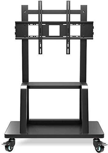 Supporto TV Universale, Supporto TV Portatile, Supporto TV Mobile Regolabile con Vassoio a 2 Strati, Supporto Universale per Carrello TV da 55-75 Pollici, Supporto da TAV