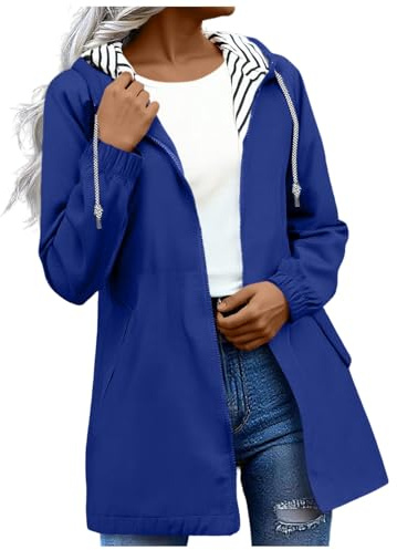 Women's Rain Jacket Lightweight Hooded Long Rain Coat Waterproof Jacket Functional Jackets Windbreaker Breathable Active Outdoor Coats Outdoor Hooded Pocket Long Sleeve Hood Casual Jackets