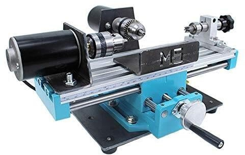 Mini-Metallldrehbank Hochpräzise Fräsmaschine，Variable Geschwindigkeit Bis 7000 U/MIN，Doppel-Lagerunterstützung，24V 400W Leistung，Kleinteile Herstellen