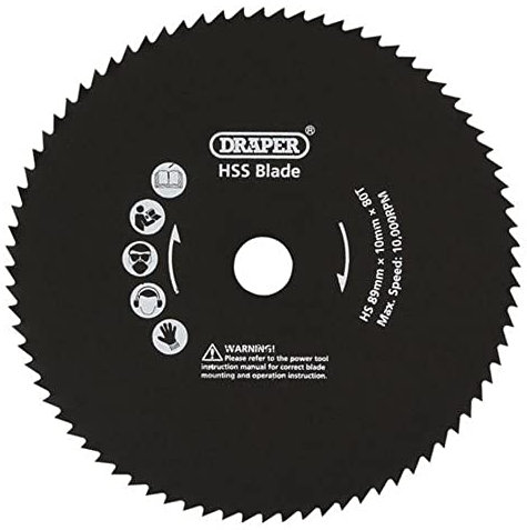 Draper YMPS600SF Wood Cut Blade for Storm force Mini Plunge Saw, Blue, 89 mm