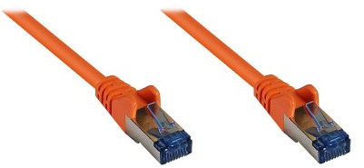 Good Connections Cat.6A Ethernet LAN Patchkabel mit Rastnasenschutz RNS, S/FTP, PiMF, halogenfrei, 500MHz, OFC, 10-Gigabit-fähig (10/100/1000/10000-Base-T Ethernet Netzwerke) - z.B. für Patchpanel, Switch, Router, Modem - orange, 20m