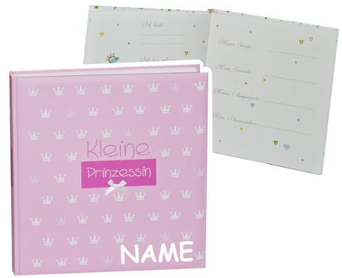 Fotoalbum Baby erste Fotos - kleine Prinzessin - incl. Name - Gebunden zum Einkleben blanko - groß für bis zu 312 Bilder - Fotobuch/Photoalbum/Babyalbum /..