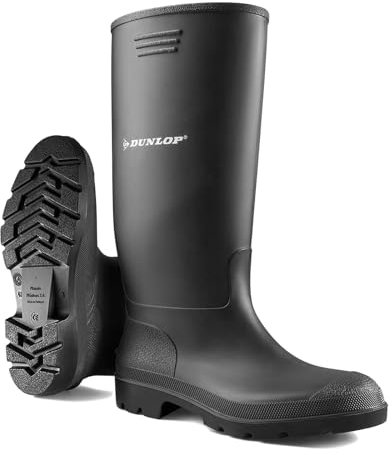 DUNLOP Unisex Wellingtons Boots Ladies Women Mens Wellies Fully Waterproof Snow Rain Muck Outdoor Mud Shoes Welly (Black, 9)