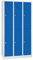 Schrank & Stuhl Spind Garderobenschrank Umkleideschrank Metallspind doppelstöckig - KOMPLETT MONTIERT (Enzianblau (RAL 5010), 3 x 2 Abteile (je 30 cm))