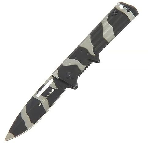 Anglo Arms Einhandmesser Zebra Camo Taschenmesser aus Edelstahl und Kunststoff für Jagd