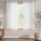 TOPICK Voile Mit Ösen Gardine Vorhang Voile Kurz Sheer Vorhänge Transparent Gaze Paarig Ösenschals für Wohnzimmer Schlafzimmer Küche 145 cm x 140 cm(HxB) 2er - Set Weiß