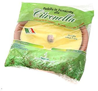 Nappi Carlo Cereria pad110fc Bougie à la citronnelle en poêle de Terre Cuite, Cire, Jaune, 11 h 2.5