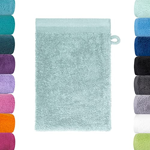 Lavea Bali Terry Towelling Series 100% Organic Cotton GOTS Towels, Cotton, ice green, 2 x 16 x 22 cm