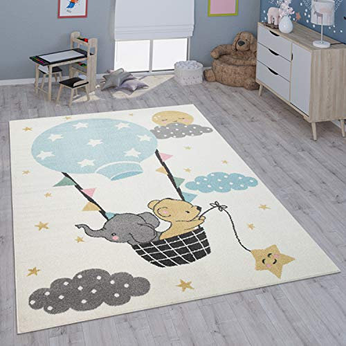 Paco Home Kinderteppich Teppich Kinderzimmer Mädchen Jungs Verschiedene Motive Und Größen, Grösse:120x160 cm, Farbe:Creme