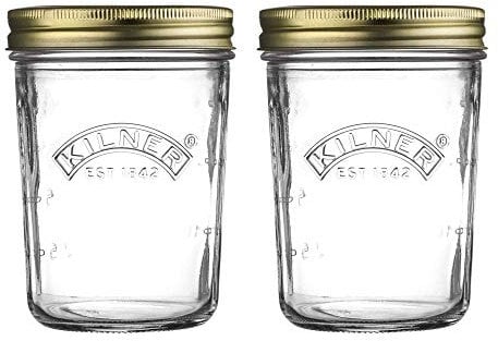 Kilner Wide Mouth Screw Top Lid Preserving Glass Jar 0.35 Litre Transparent (Pack of 2)