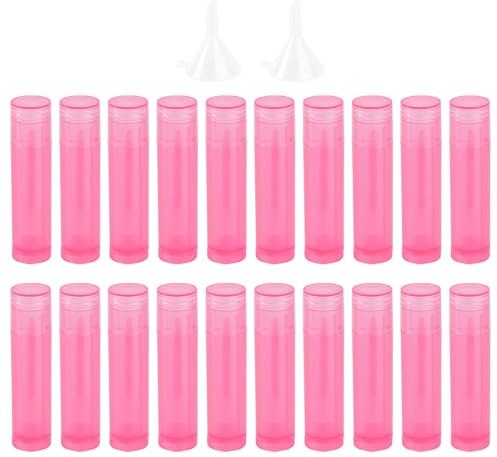 Beaupretty 22 Stücke 5g Hülsen mit Trichter Leere Lippenstifthülsen zum Selbst Befüllen Lippenbalsam Klar Lippen Balm Tubes Container Lipgloss Flaschen für Damen Mädchen Make Up