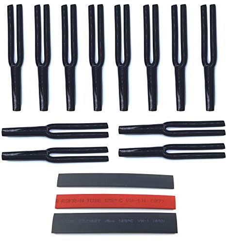 WJSTN Speaker Wire Pants(Y Boot) Cable Pants 8mm 2-Conductor, Black (Pack of 12) Insulated Heat shrinkable Tube (Shrink Ratio2:1,6ft)