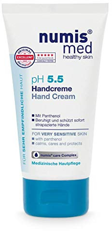numis med Handcreme ph 5.5 - Hautberuhigende Hand Creme für sehr empfindliche & sensible Hände - vegane Hautpflege ohne Silikone, Parabene & Mineralöl (1x 75 ml)