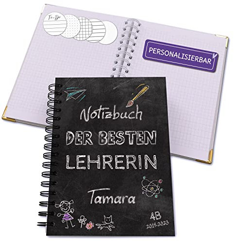 Feenstaub Personalisiertes Notizbuch Lehrerin, Lehrer, Notizbuch A5 blanko, Hardcover, Lehrer Geschenk, Abschiedsgeschenk Kindergarten, Geschenk Lehrerin Idee, Abschied Grundschullehrerin