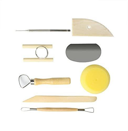 8pc Pottery Sculpting Tool Kit Ceramic Modelling Wheel Throwing Starter Set UK