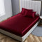 Damier Spannbettlaken 90x200cm Rot Weinrot Satin Seide Glänzend Bettlaken Hochwertiges Deluxe Unifarben Spannbetttuch, geeignet für Matratzen bis 30cm