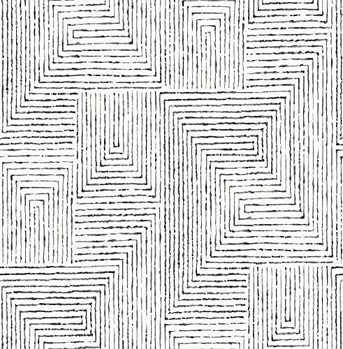 NuWallpaper x Scott Living Black Ink Peel and Stick Wallpaper, Removable Wallpaper, 20.5 in x 18 ft