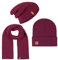 riverso Herren RIVGordon Slouch Beanie Mütze Schal Sets Winterset Outdoormütze Winterschal Unisex 3 in 1 Winter Herbst Einfarbig Einheitsgröße Rot, Größe:One Size, Farbe:Burgundy