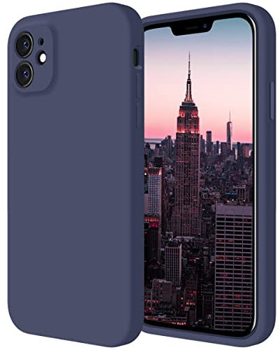 Cordking Entworfen für iPhone 11 Hülle, Silikon [Gerade Kanten] & [Kameraschutz] Verbesserte Handyhülle mit weichem, kratzfestem Mikrofaserfutter, 6,1 Zoll, Dunkelblau