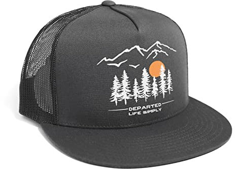 DEPARTED Herren Mesh Trucker Hat mit Print/Motiv - Snapback Cap - No. 112, Dark Grey