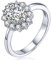 YL Damen Ring 925 Sterling Silber Oval April Geburtsstein weißer Zirkonia Ring Verlobungsring(Größe 52)
