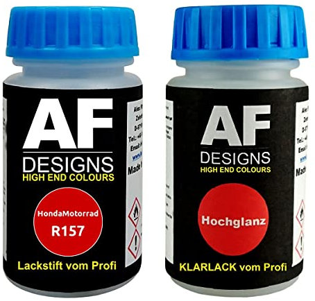 Alex Flittner Designs Lápiz Retoque compatible con Hondamotorrad R157 Italiano Rojo + Barniz Cada 50ml Motos Pintura Base Kit