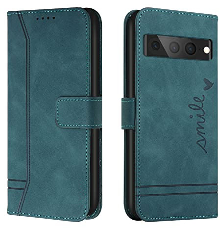 Trugox Handyhülle für Google Pixel 7 Pro 5G Hülle Klappbar Klapphülle mit Kartenfach Handytasche Handy Schutzhülle Tasche Leder Wallet Flip Case Slim Book Cover - Teal Green