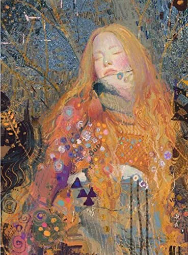 DTAUPREB Peinture à l'huile Bricolage pour Adultes Enfants Peinture par numéro Portrait de Fille Gustav Klimt Peinture par numéro Dessin sur Toile Art décor Cadeaux