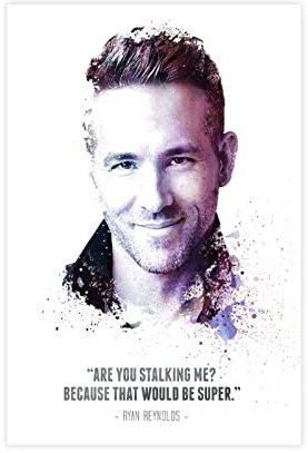 MOIT Leinwand-Poster The Legendary Ryan Reynolds And His, Schlafzimmer-Dekoration, Sport-Landschaft, Büro, Raumdekoration, Geschenk, ohne Rahmen, 30 x 45 cm