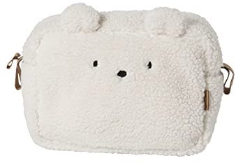 VERTBAUDET Trousse de toilette en sherpa Ourson PETIT NOMADE ivoire TU