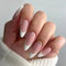 24 Stück Press on Nails Mandel Mittel, French Weiß Künstliche Nägel mit Strass Design, Nude Kunstnägel Nägel Zum Aufkleben, Full Cover Falsche Nägel für Frauen und Mädchen Party und Heimat DIY