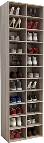 VCM Holz Schuhregal | Maße ca. H. 183 x B. 52 x T. 30 cm | Schuhkommode mit 22 Fächer | Schuhschrank - Hinsol XL
