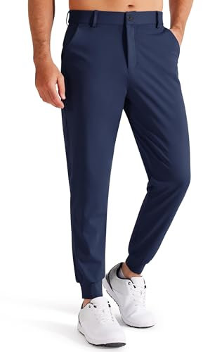 Libin Herren Golfhose Stretch Slim Fit Golf Jogginghose Anzughose Sporthose Lang Jogger Pants Chino Stoffhose mit Taschen, Marineblau M