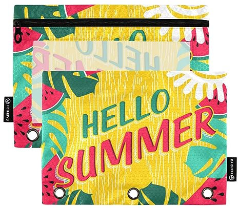 Mnsruu 2 Pack Binder Pouches,Fruit Ring Binders File Folder Pen Bag for Office School